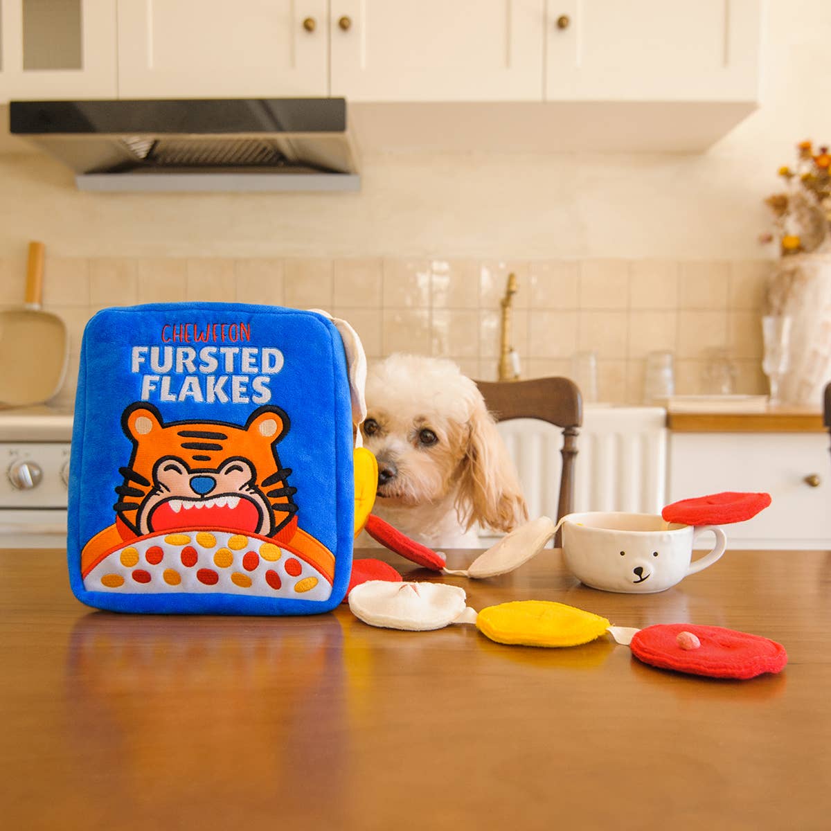 CHEWFFON Frosted Flakes Interactive Cereal Dog Puzzle Toy