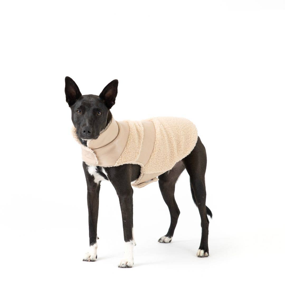 Fab Ski Leather Shearling Puffer Tan