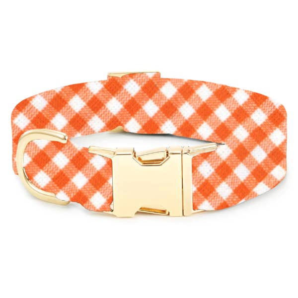 Cider Gingham Dog Collar