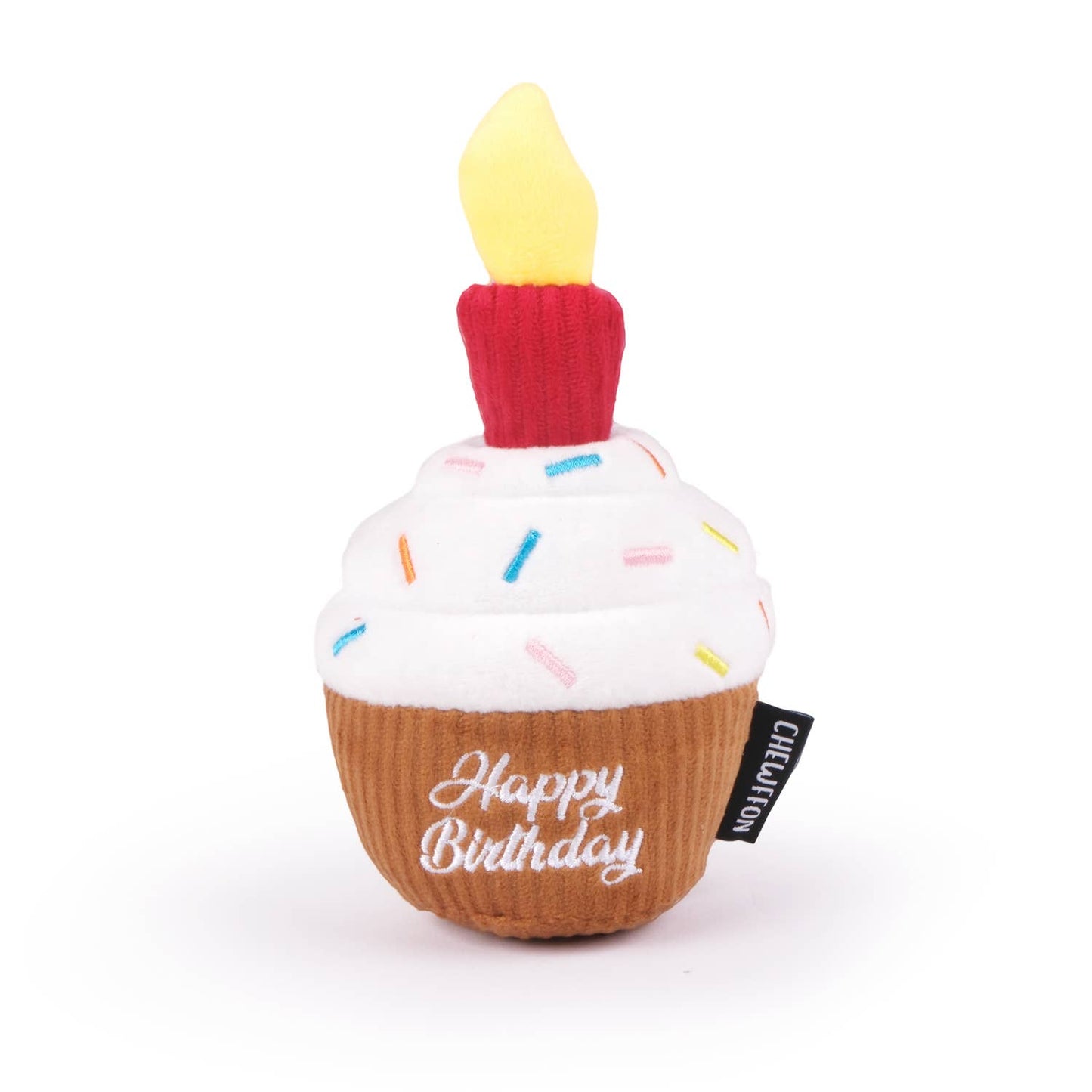 CHEWFFON Cupcake Dog Toy Interactive Squeaky Birthday Treat