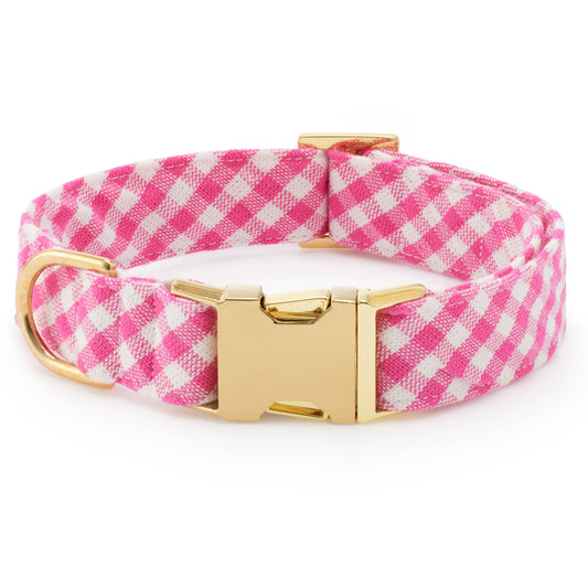 Hot Pink Gingham Collar