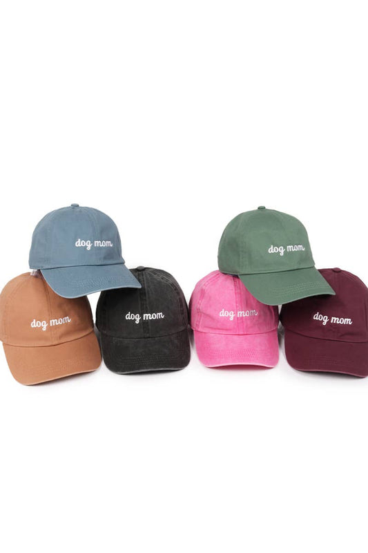 DOG MOM embroidery Baseball Cap