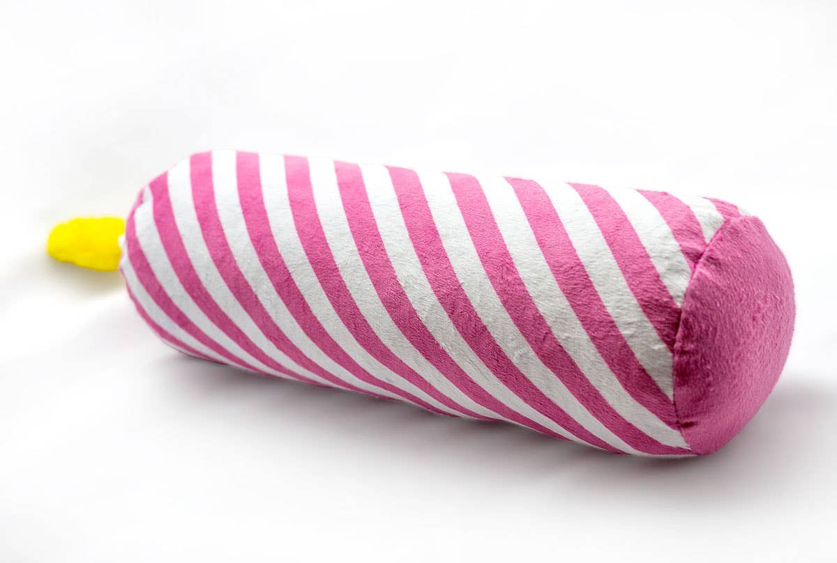 ThoozyPet Birthday Candle Pink w/ Rope 16"