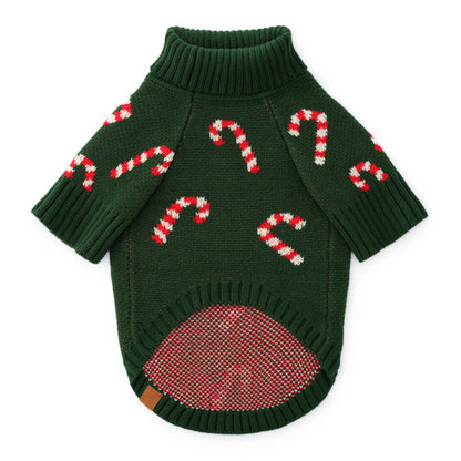 Foggy Dog Candy Canes Sweater