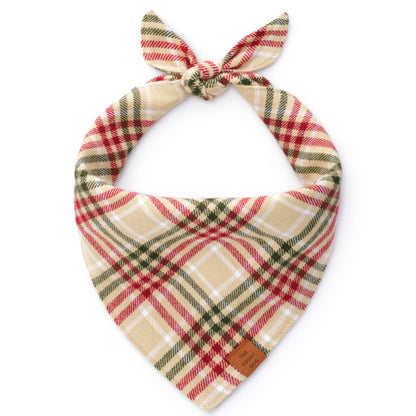 Foggy Dog Eggnog Plaid Flannel Bandana