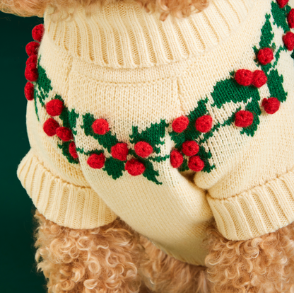 Foggy Dog Holly Bobble Holiday Sweater