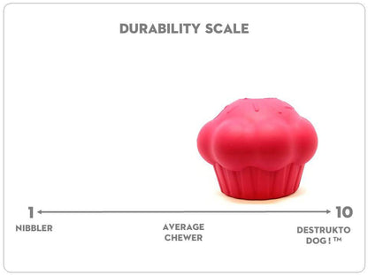 Cupcake Rubber Chew Toy & Treat Dispenser - Pink