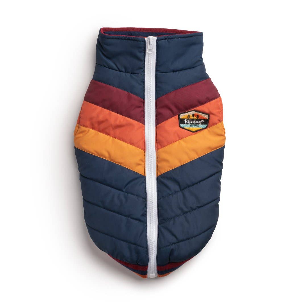 Chevron Dog Coat Navy