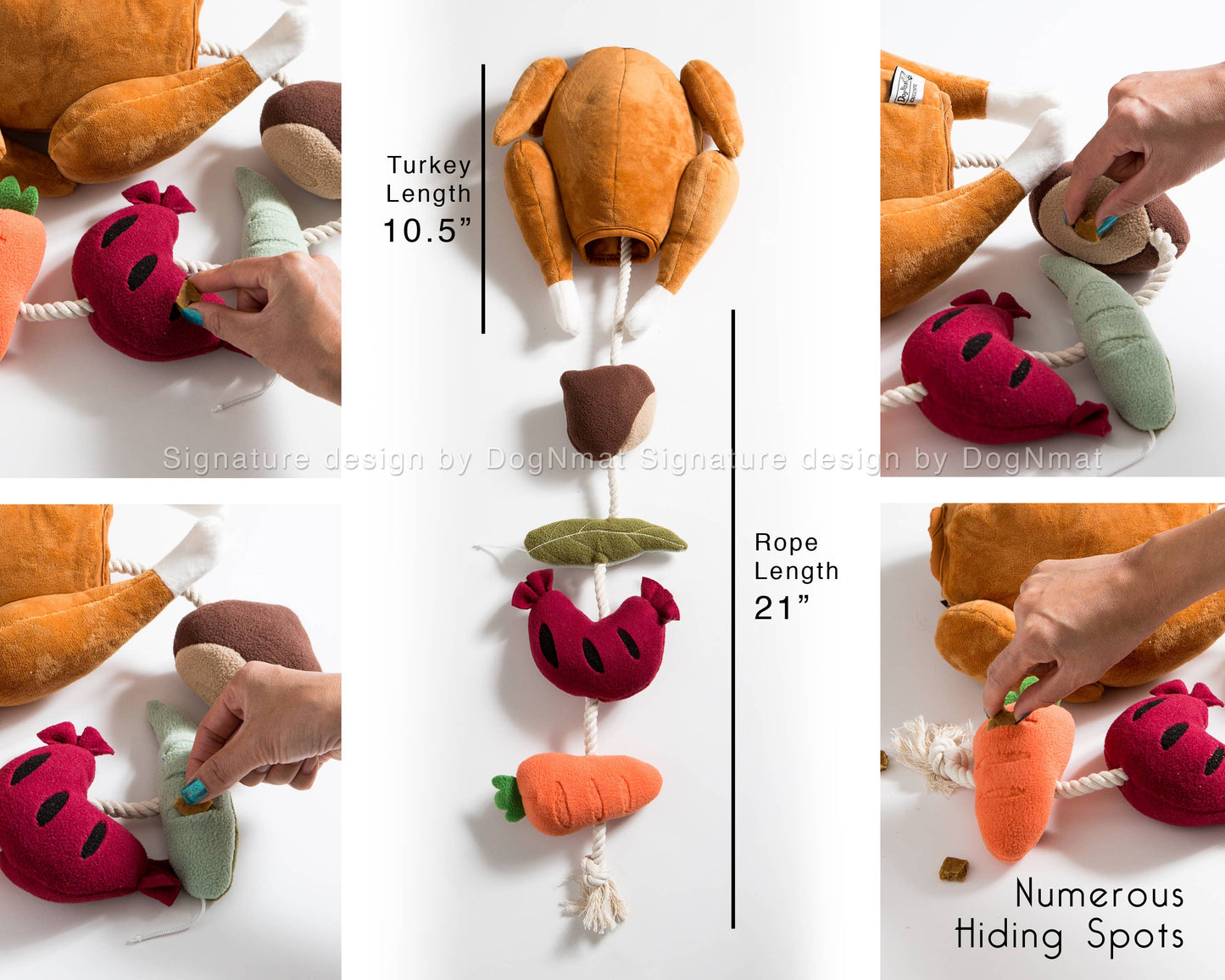 Stuffed Turkey Snuffle Dog Toy-3 in 1 Hide and Seek toy