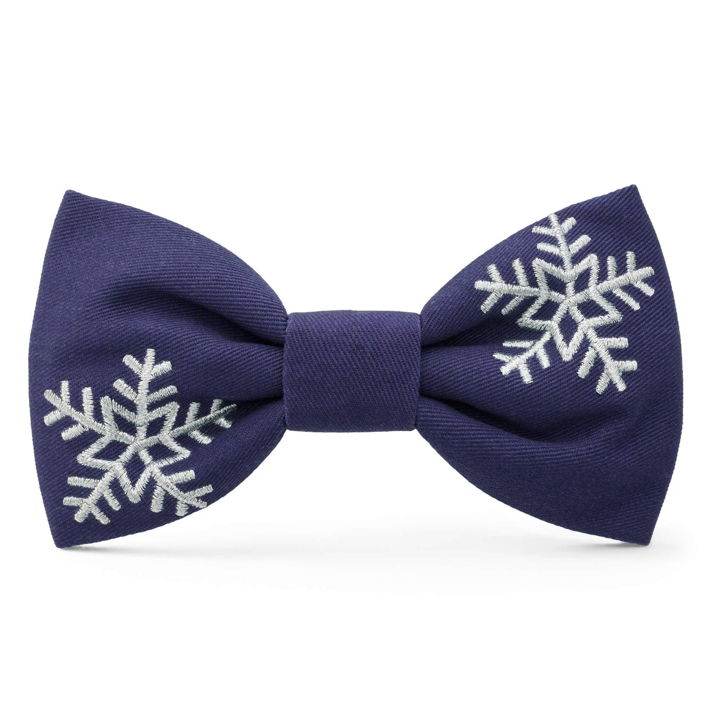 Snowflakes Embroidered Dog Bow Tie