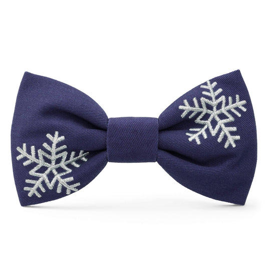 Snowflakes Embroidered Dog Bow Tie