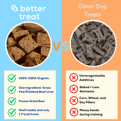 Organic Freeze Dried 100% Grass Fed Beef Dog and Cat Treats