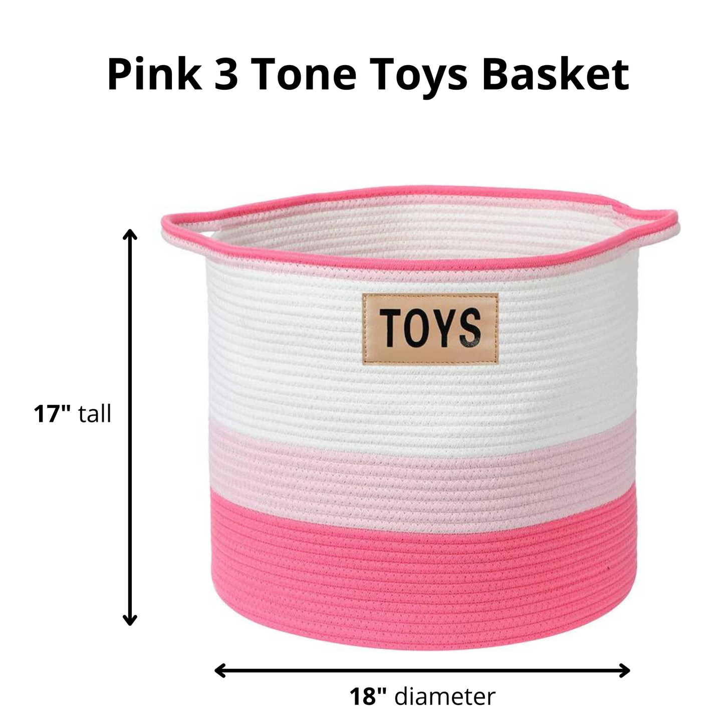 Midlee Pink 3 Tone Toys Basket