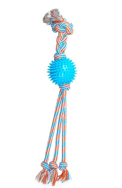 ThoozyPet Squid Tails Tug Spike Ball Blue