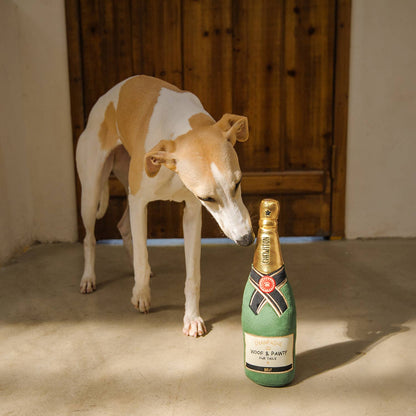 CHEWFFON Plush Champagne Bottle Squeaky Dog Toy