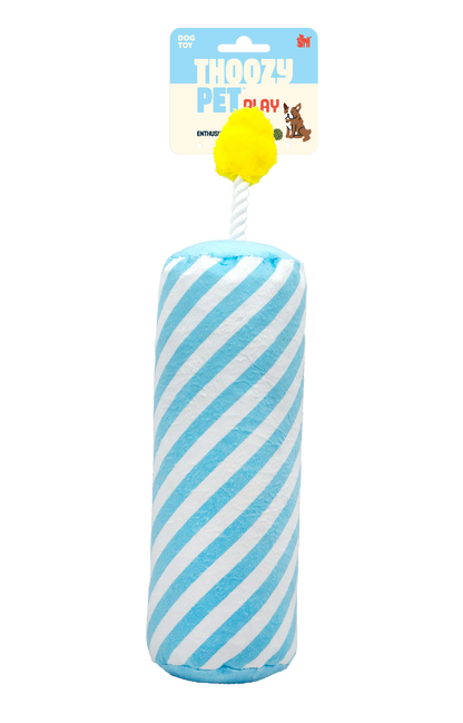 ThoozyPet Birthday Candle Blue w/ Rope 16"
