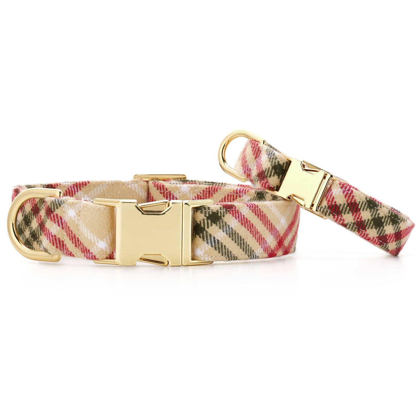 Foggy Dog Eggnog Plaid Flannel Collar