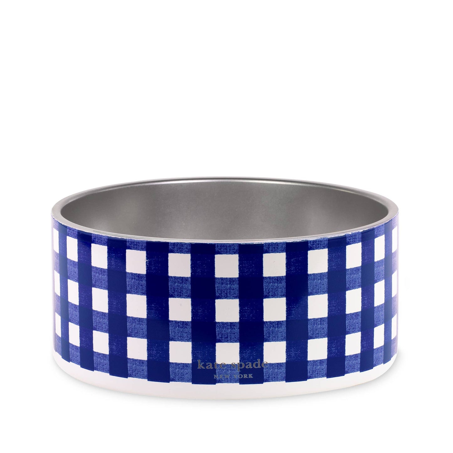 Large Dog Bowl, Navy Gingham