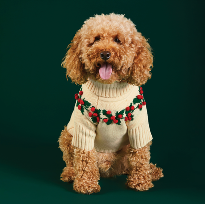 Foggy Dog Holly Bobble Holiday Sweater
