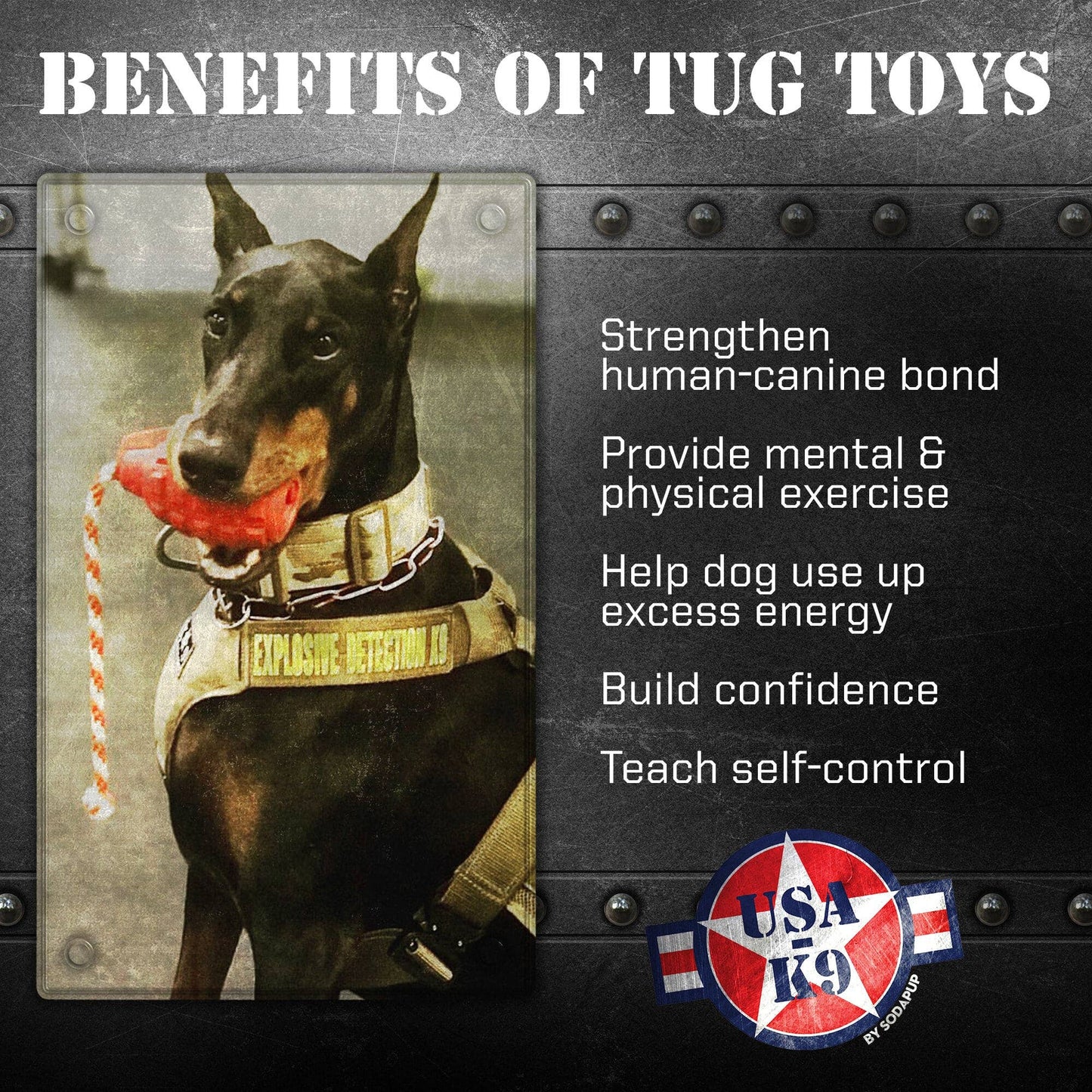 USA-K9 Grenade - Chew Toy - Reward Toy Red