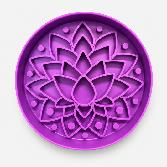 Silicone Dog Slow Feeder with Suction Cup – Purple Lotus
