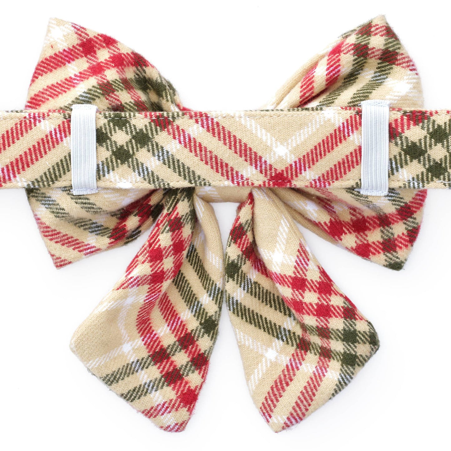 Foggy Dog Eggnog Plaid Flannel Bow