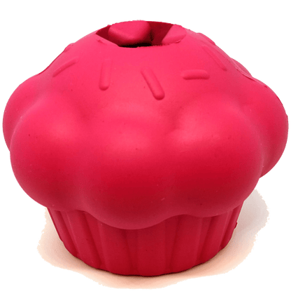 Cupcake Rubber Chew Toy & Treat Dispenser - Pink