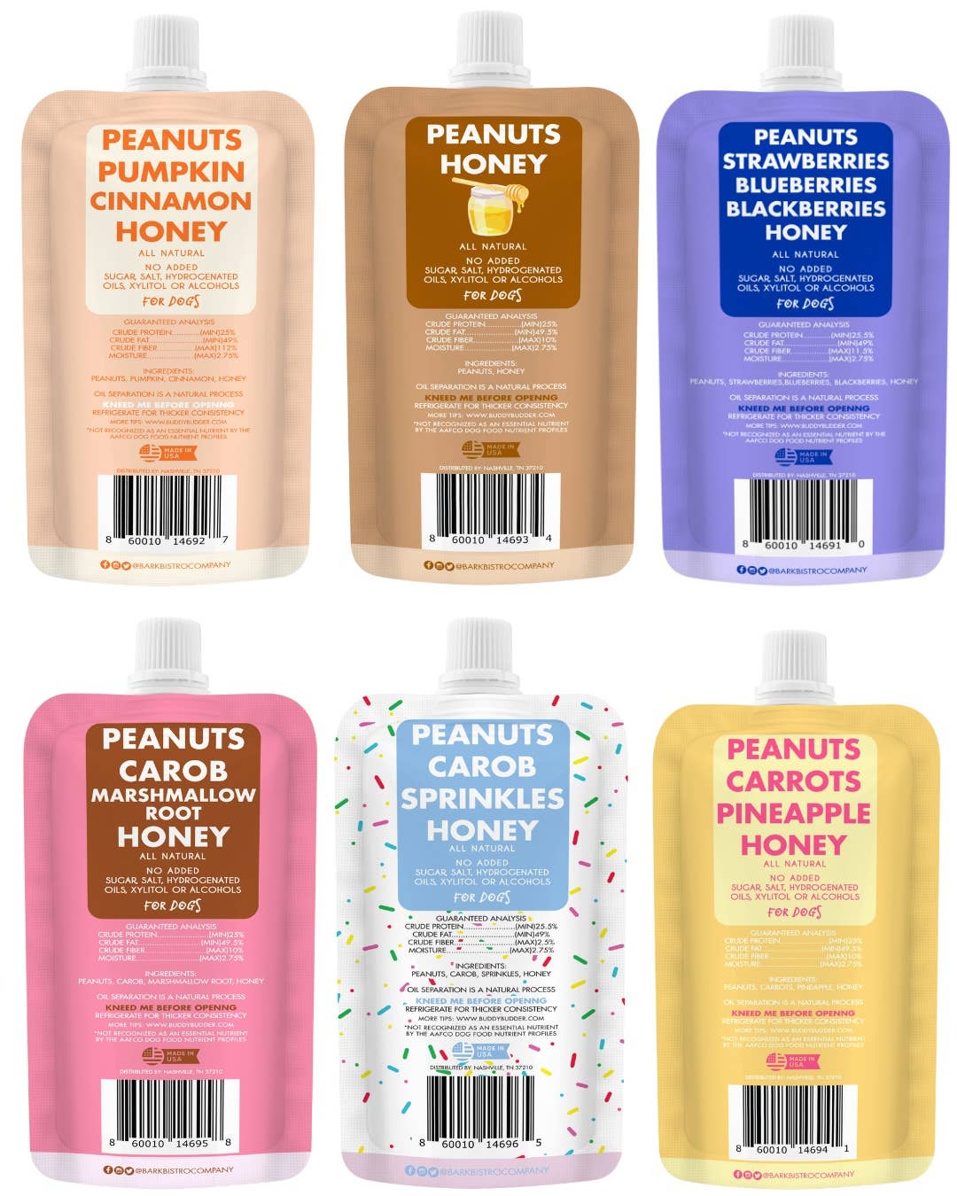 Dog Peanut Butter - 4oz Squeeze Packs Mixed Flavor