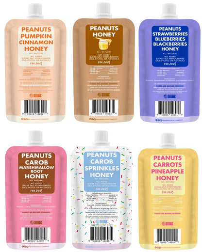 Dog Peanut Butter - 4oz Squeeze Packs Mixed Flavor