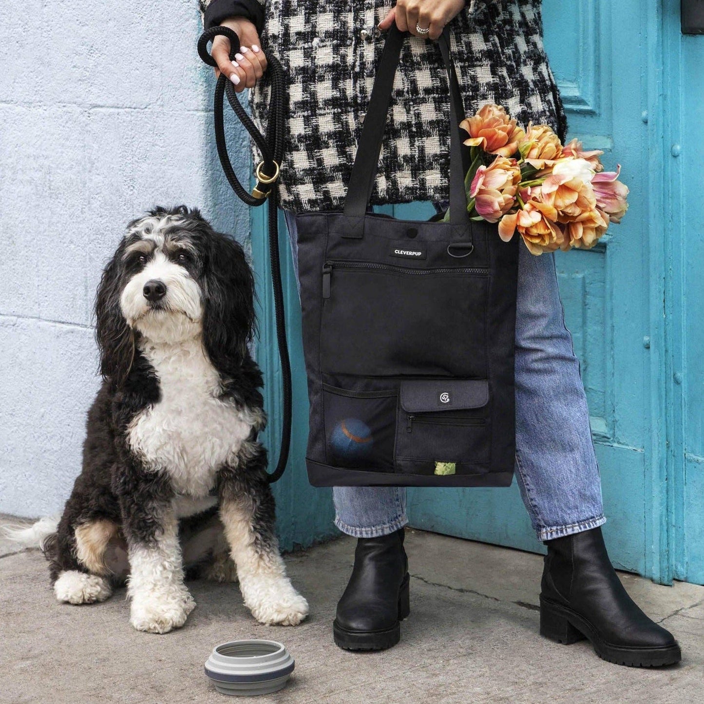 Park Pack Dog Gear Tote:Travel Bowl, Treat Pouch, Toy Pocket