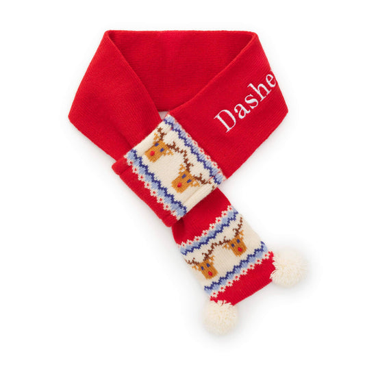 Reindeer Fair Isle Knit Dog Scarf