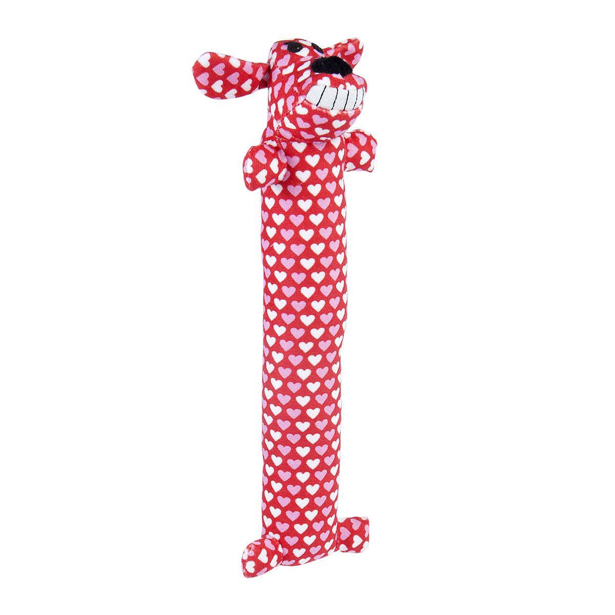 Multipet Valentine’s Day Loofa Dog Plush Dog Toy 12”