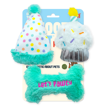 ThoozyPet Birthday 3pk Small Toys 5.5"