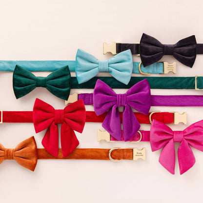 Pumpkin Velvet Dog Bow Tie