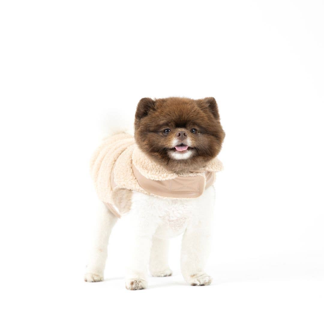Fab Ski Leather Shearling Puffer Tan