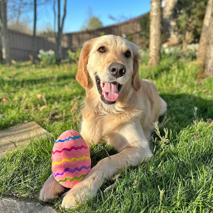 Midlee Easter Egg Plush Dog Toy - Pink