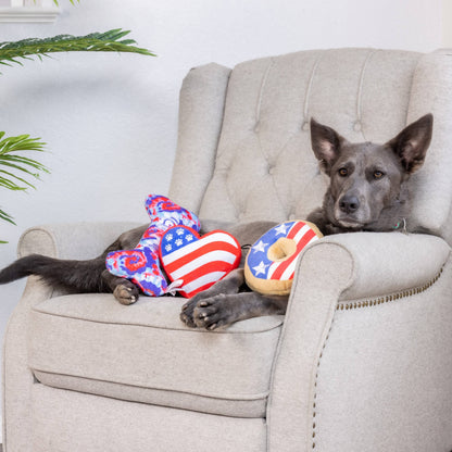 Paws & Stripes Heart Dog Toy