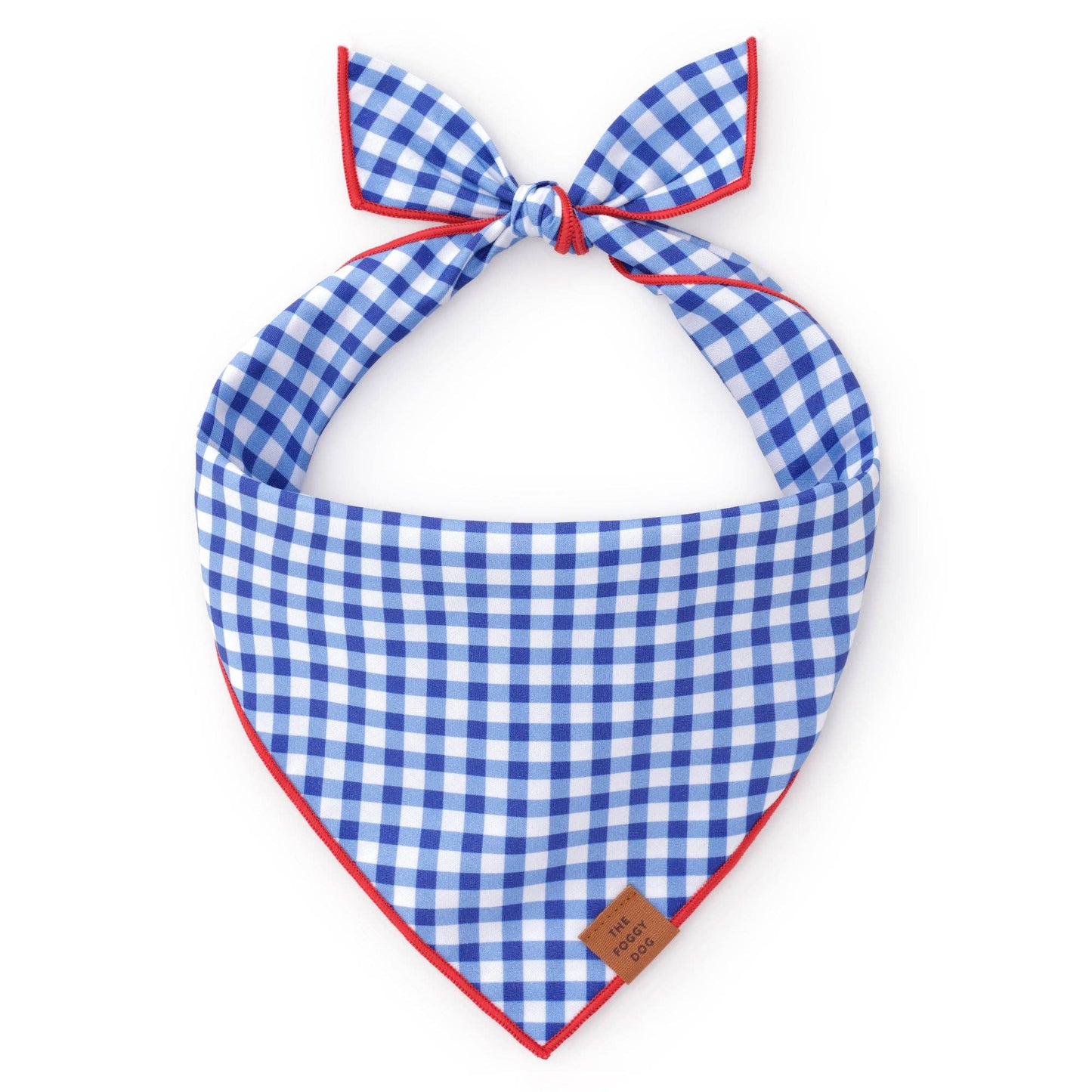 Blue Gingham Dog Bandana