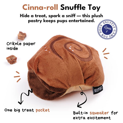 CHEWFFON Cinnamon Roll Squeaky Snuffle Toy