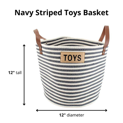 Midlee Cotton Rope Pet Toy Storage Basket