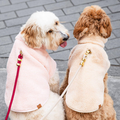 Wheat Quarter-Zip Sherpa Dog Jacket