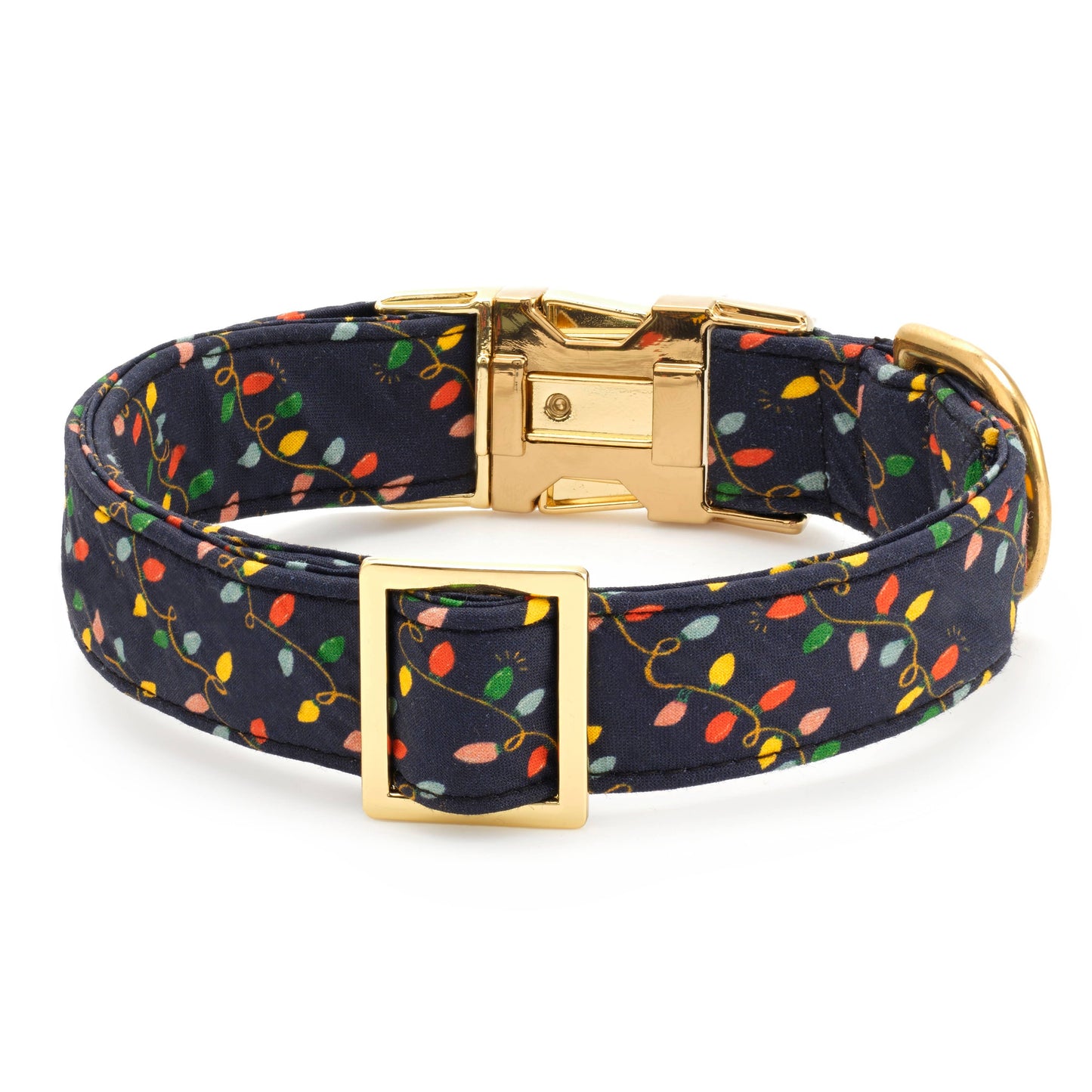 Foggy Dog Holiday Lights Dog Collar