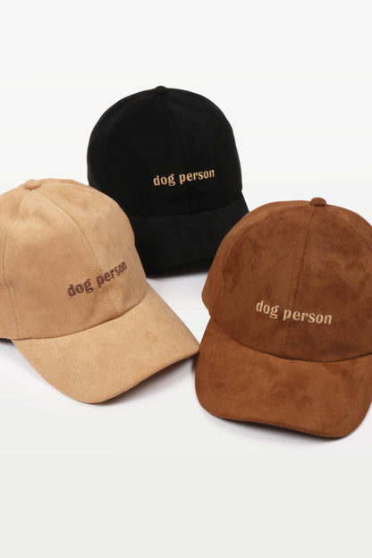 DOG PERSON in Suede Fall Winter Baseball Cap