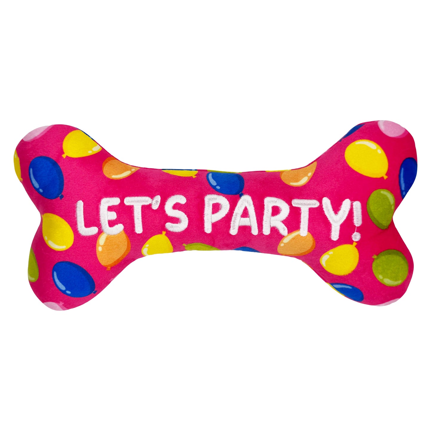 Party Time Bone Pink Dog Toy