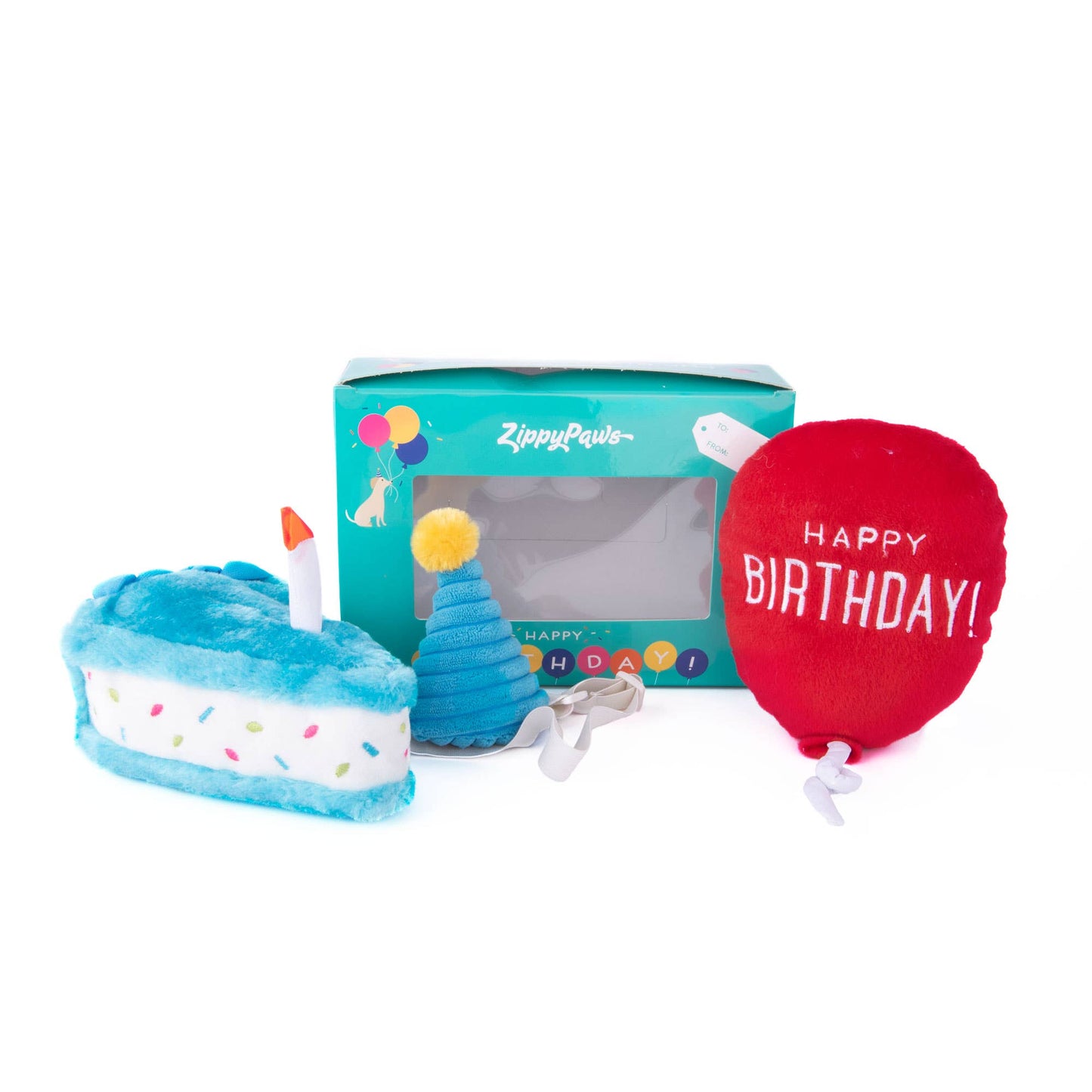 ZippyPaws Birthday Box Blue 3pc