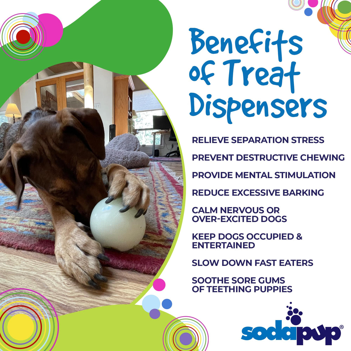 4" PUP-X Glow Ball Treat Dispenser - Glow in the Dark