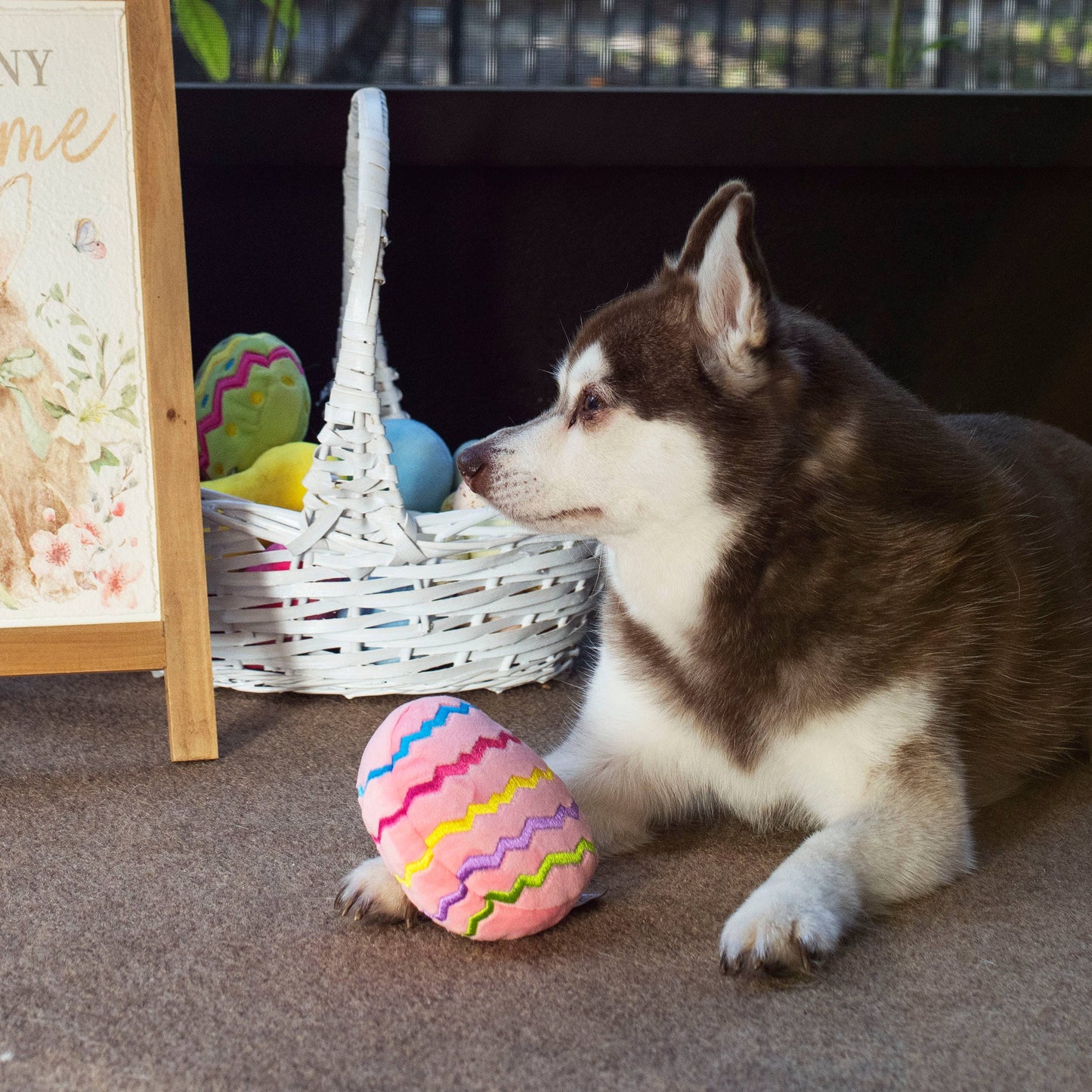 Midlee Easter Egg Plush Dog Toy - Pink