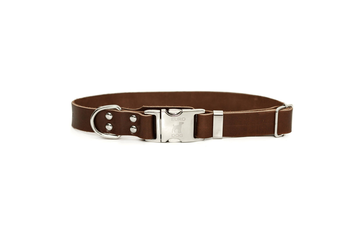 Modern Style Soft Leather Quick-Release Euro-Dog Collar