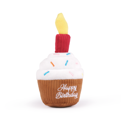CHEWFFON Cupcake Dog Toy Interactive Squeaky Birthday Treat
