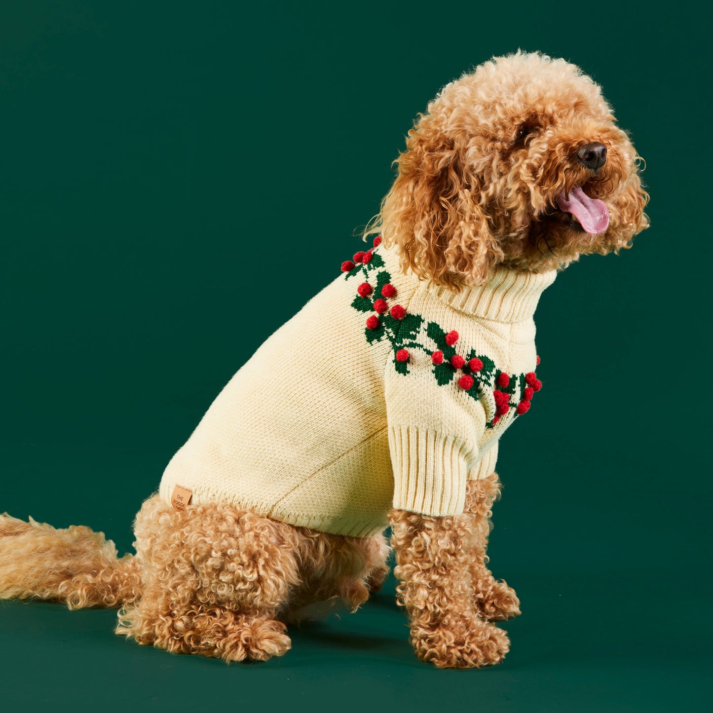 Foggy Dog Holly Bobble Holiday Sweater